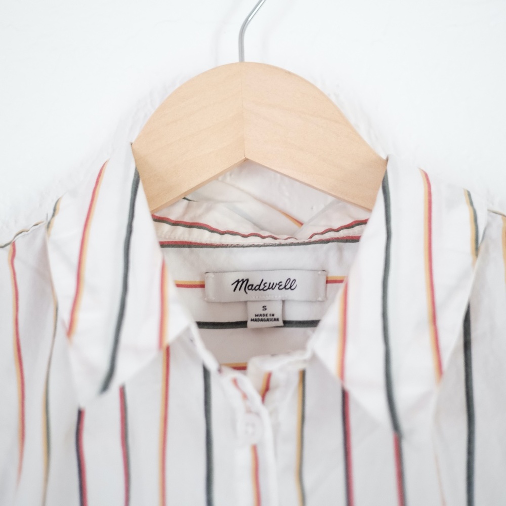 Madewell Central Shirt In Rainbow Stripe